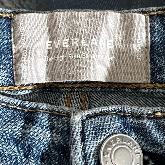 Everlane The High Rise Ankle Straight Leg Jeans Blue Womens Size 30 - Picture 7 of 9